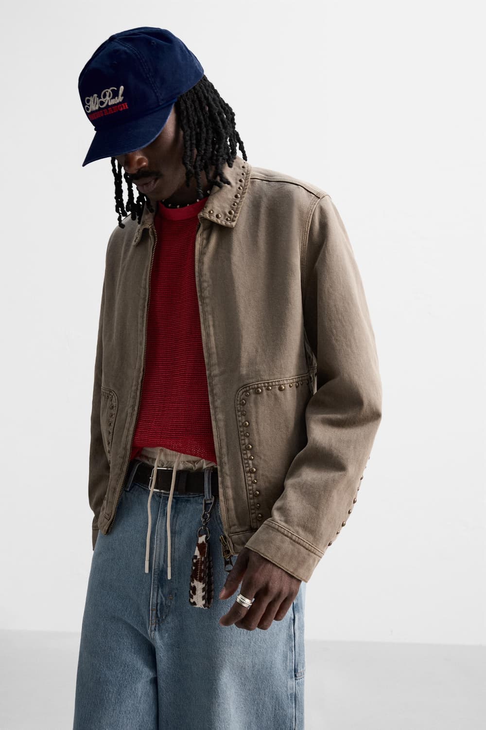 자라 zara 스터드 워싱 워크자켓 XL 상품이미지2