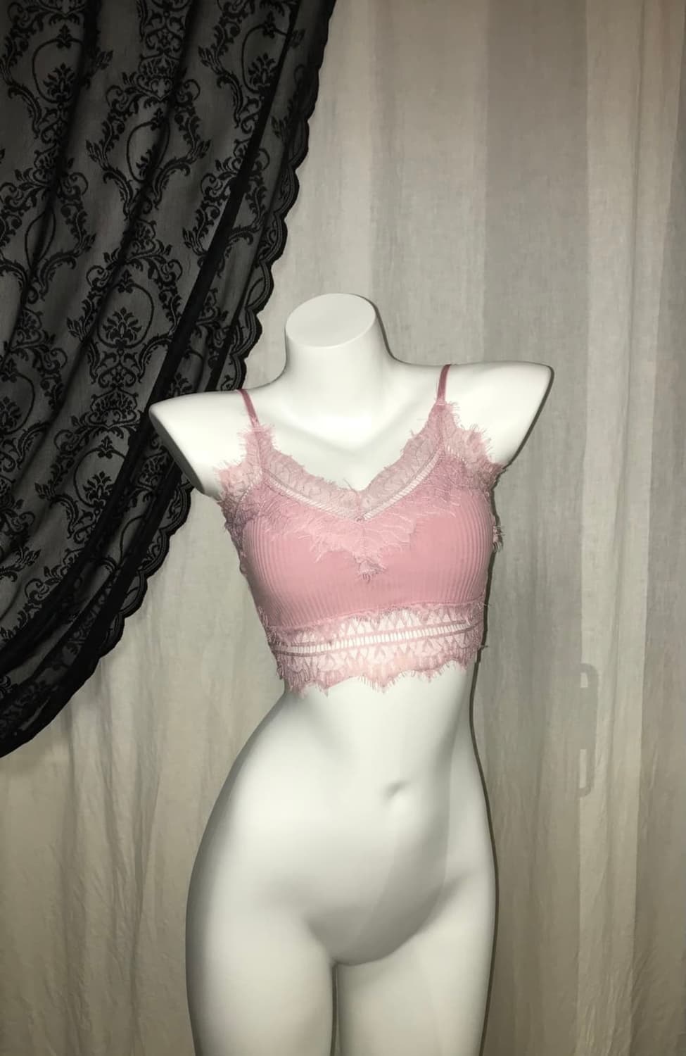 체리퀴리 레이스 브라탑 화이트/핑크/소라/네이비 쓰리타임즈포어링애즈온갸루 상품이미지1