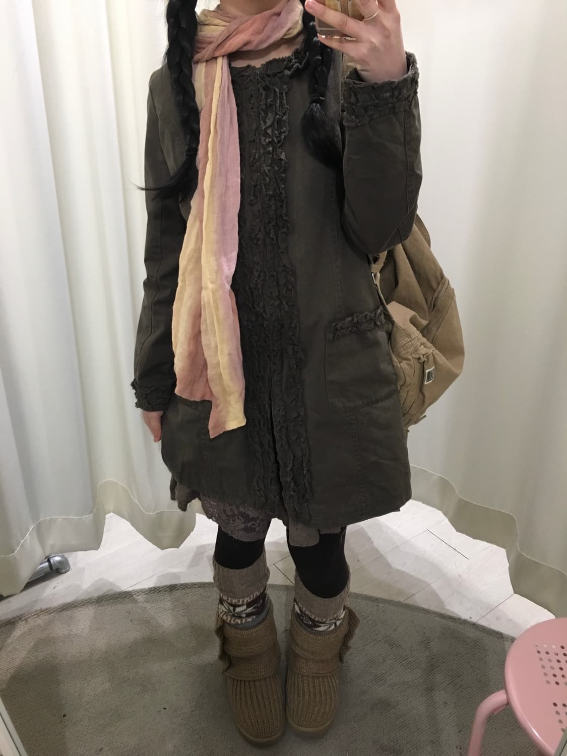 d.g.y 모리걸 레이스 누빔 야상 상품이미지3