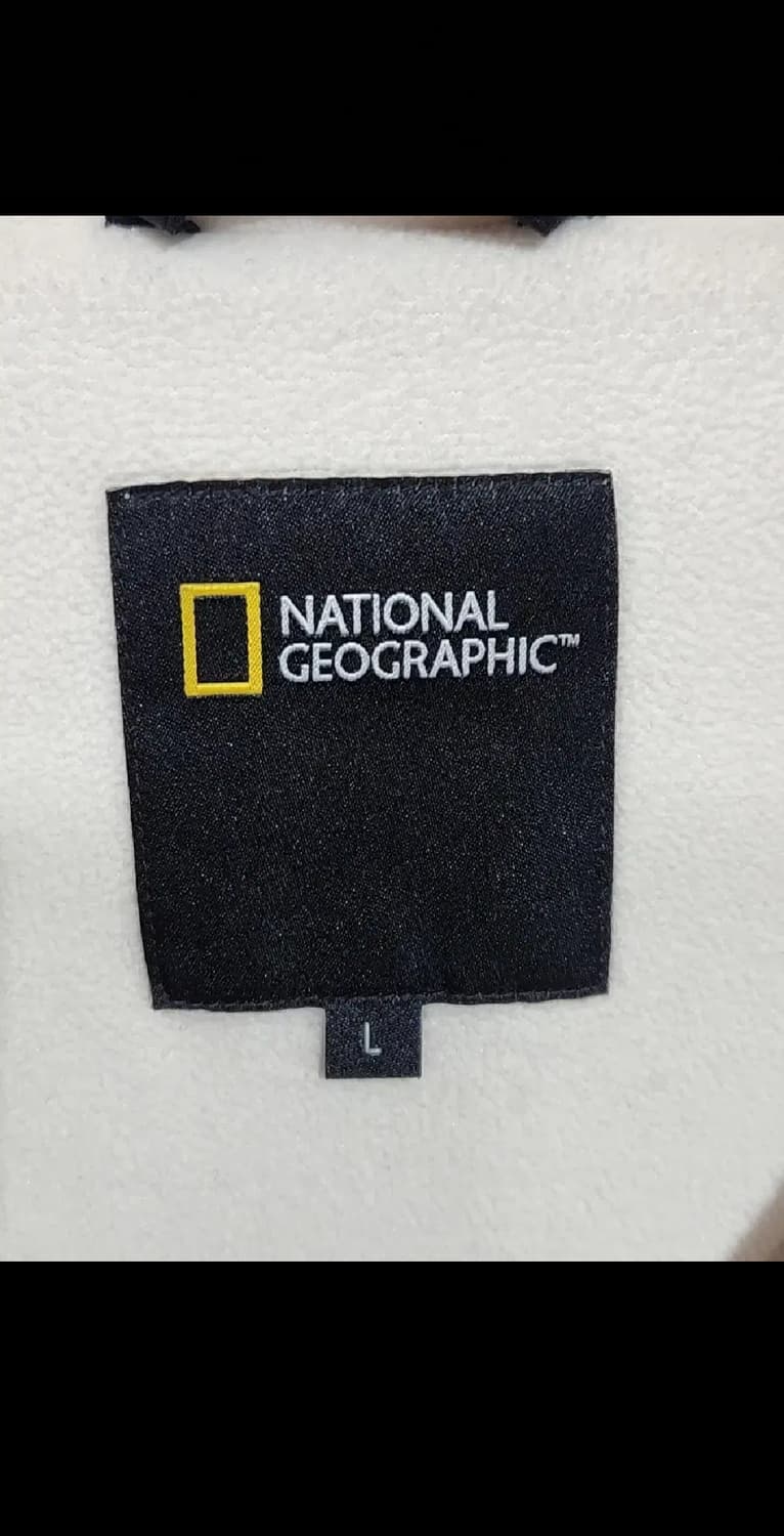 (L) 내셔널지오그래픽 후리스 와펜점퍼 화이트 뽀글이 플리스 자켓  상품이미지3