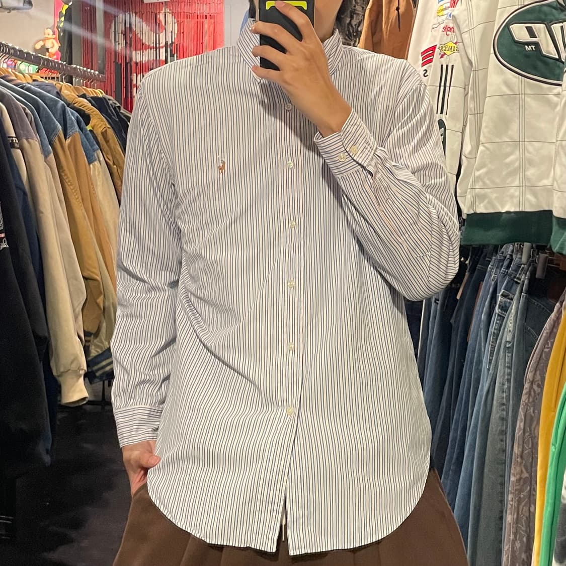 [IM] Polo 폴로 핑크블루 스트라이프 긴팔셔츠 상품이미지2