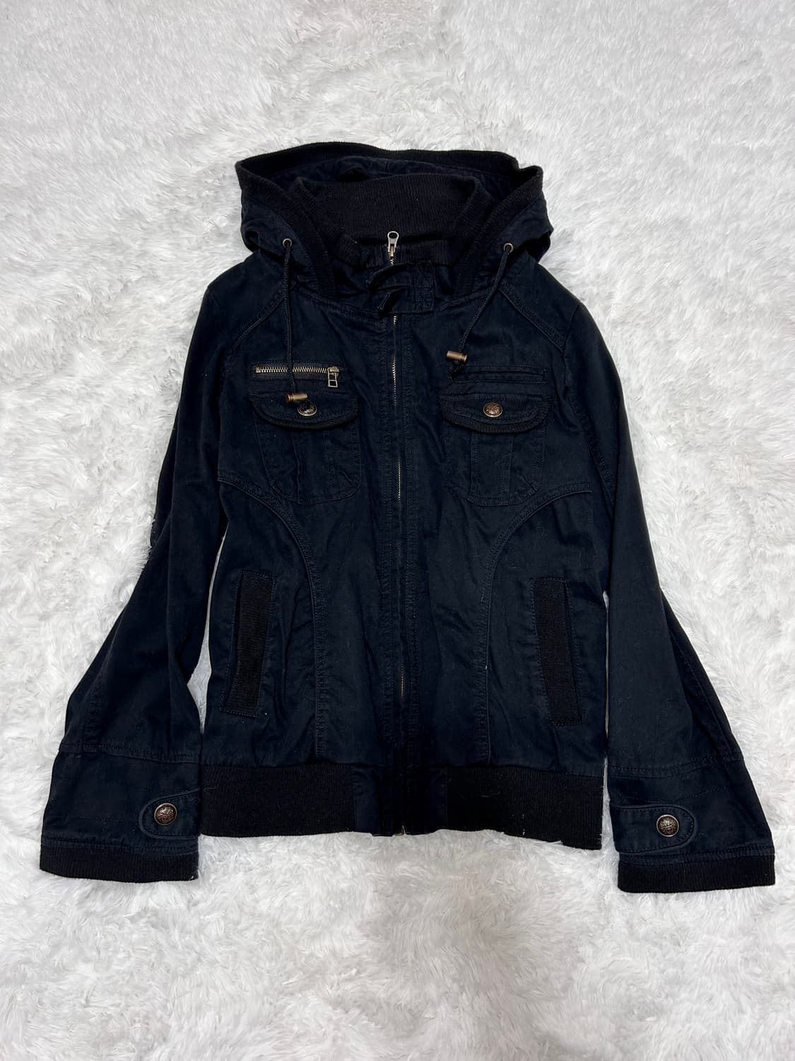 y2k 00s punk button detail hoodie jacket 상품이미지1