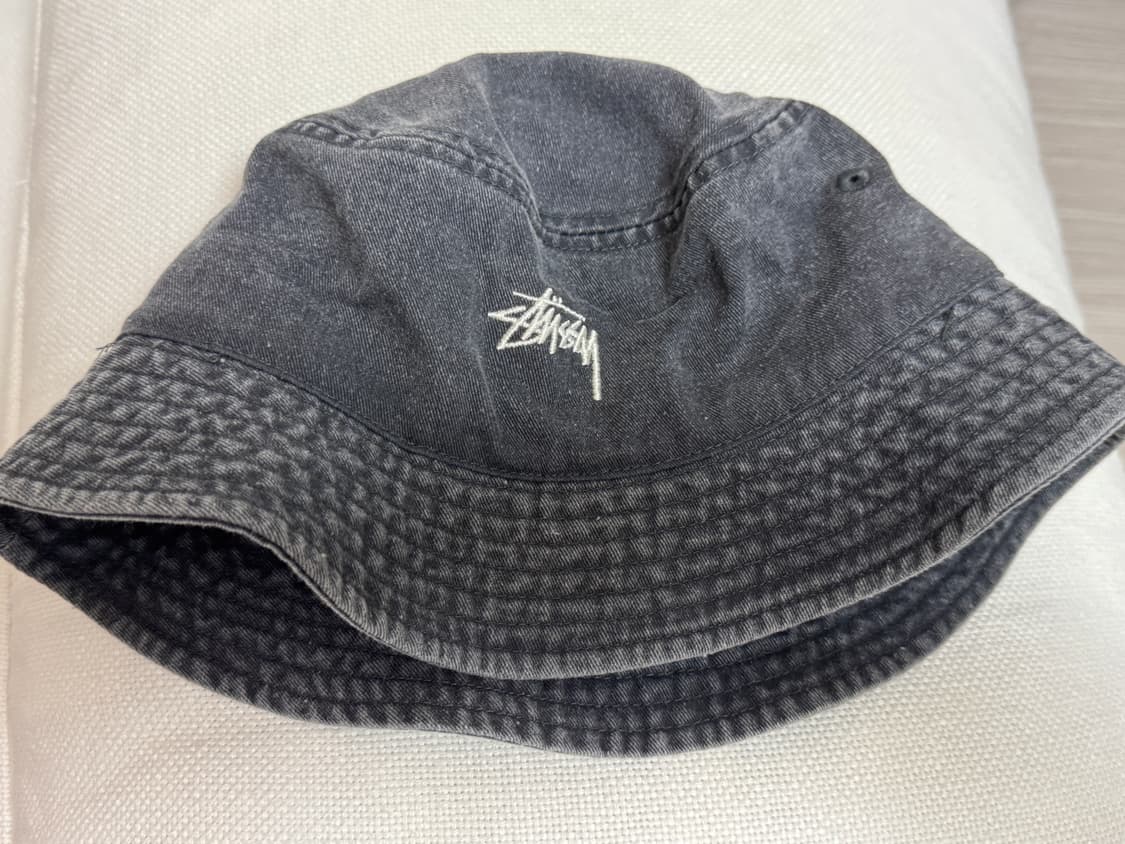 Stussy Washed Stock Bucket Hat Charcoal 상품이미지1