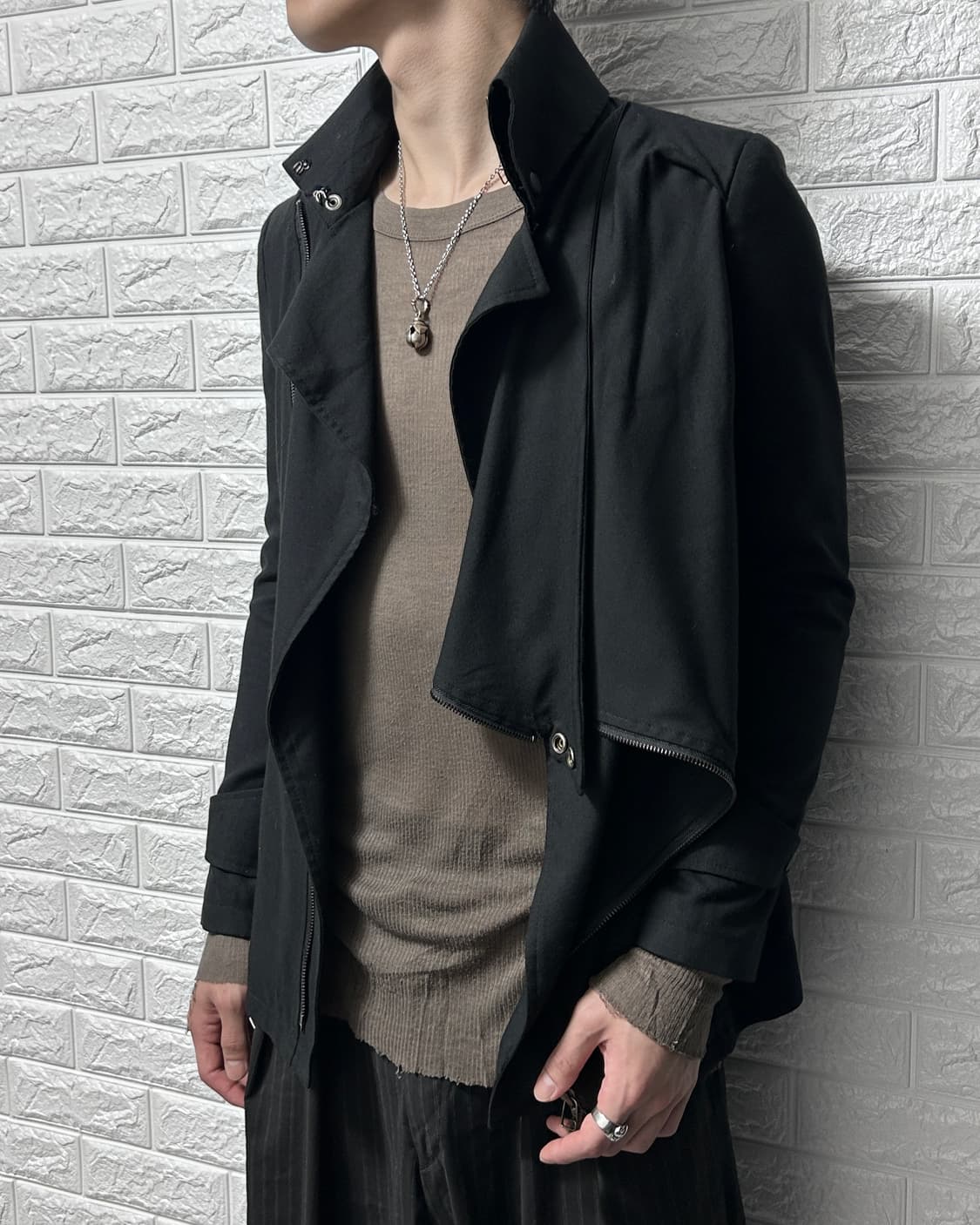 Unplugged Museum 더블 카라 드레이프 자켓 상품이미지1