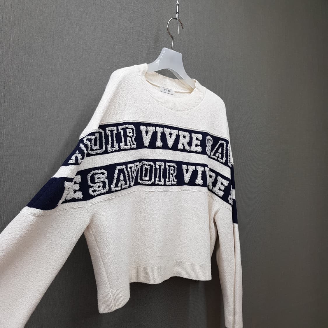 한섬 시스템 2022 레터링 니트  F90 사이즈 상품이미지4