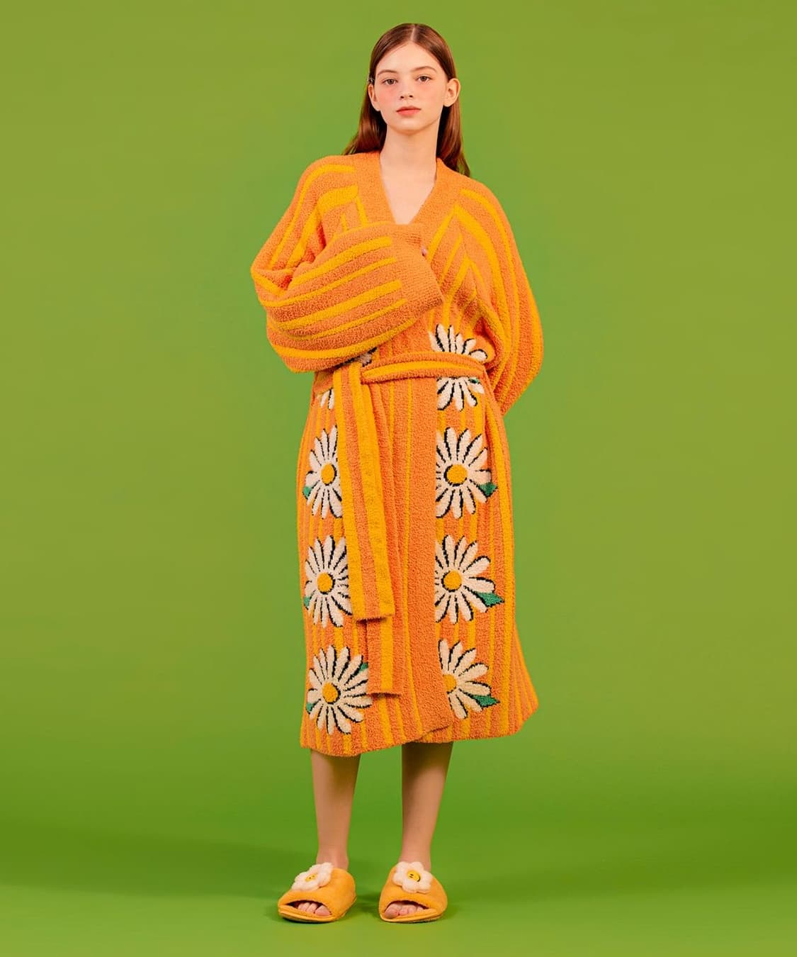 위글위글 라운지 로브 샤워가운 오렌지컬러 상품이미지1