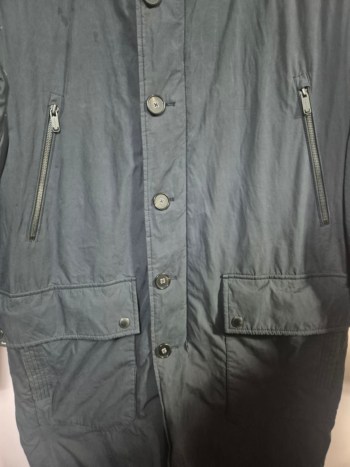 코오롱 후드 롱 패딩 코트 네이비 상품이미지4