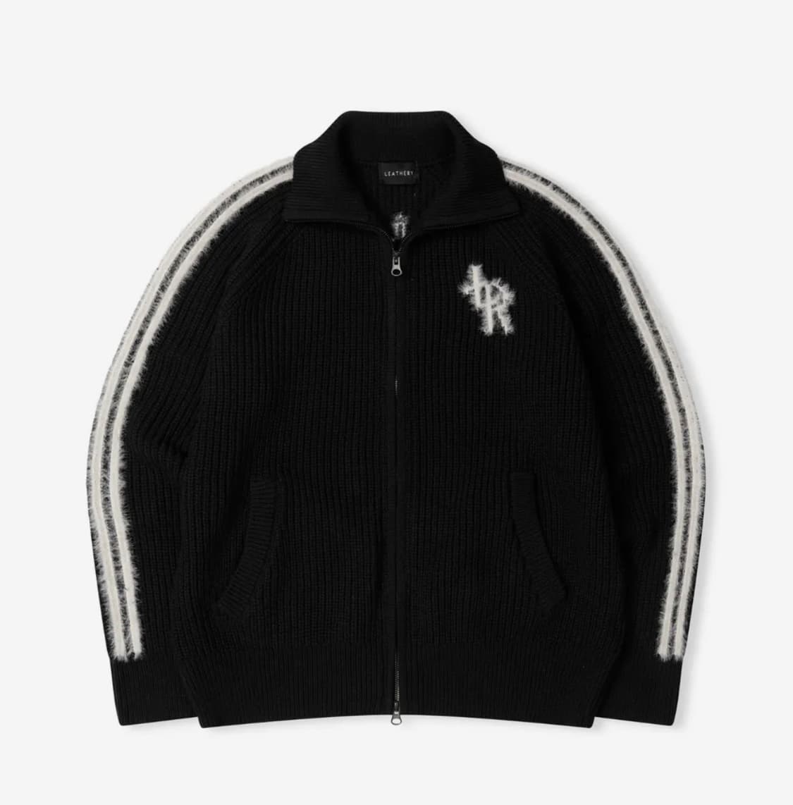 레더리 레글런 트랙 니트 집업 블랙 상품이미지1