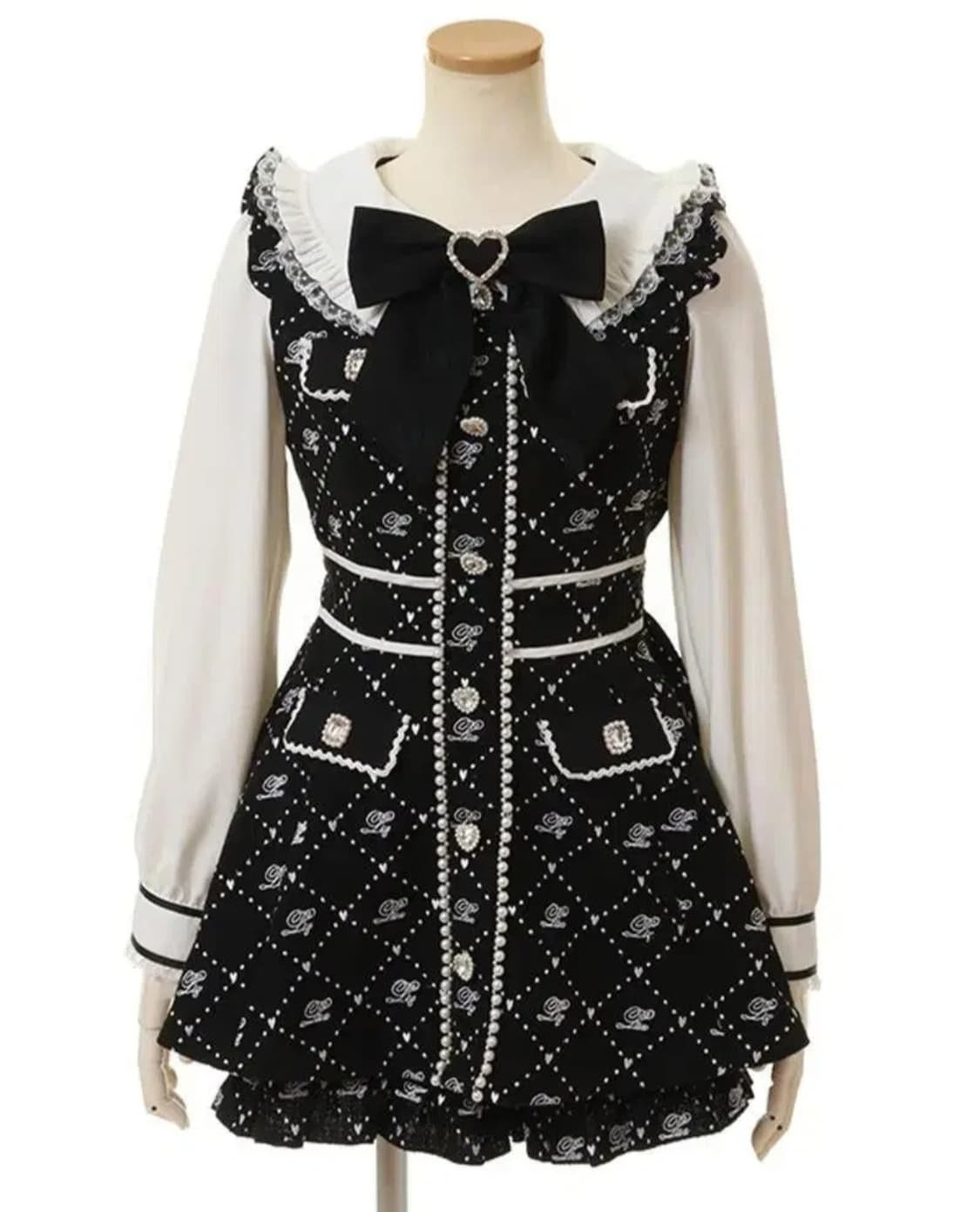 리즈리사 모노그램 트위드 리본 셋업 상품이미지1