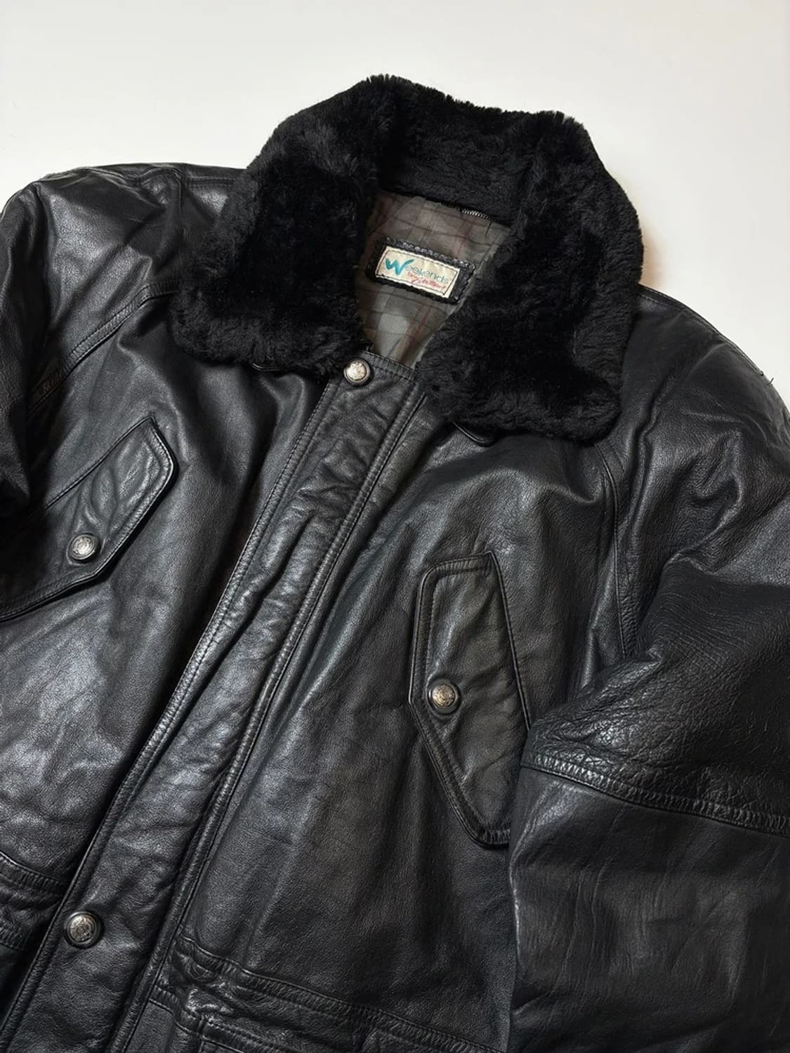 Brettons 90's 유틸리티 양가죽 하프 코트 PN8475 상품이미지2