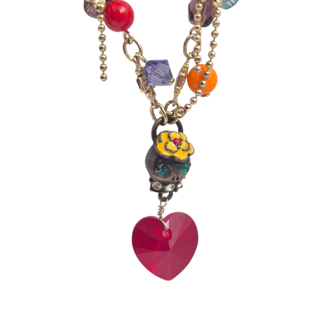 06s 한정 안나수이 스컬&하트 레이어드 목걸이 상품이미지2