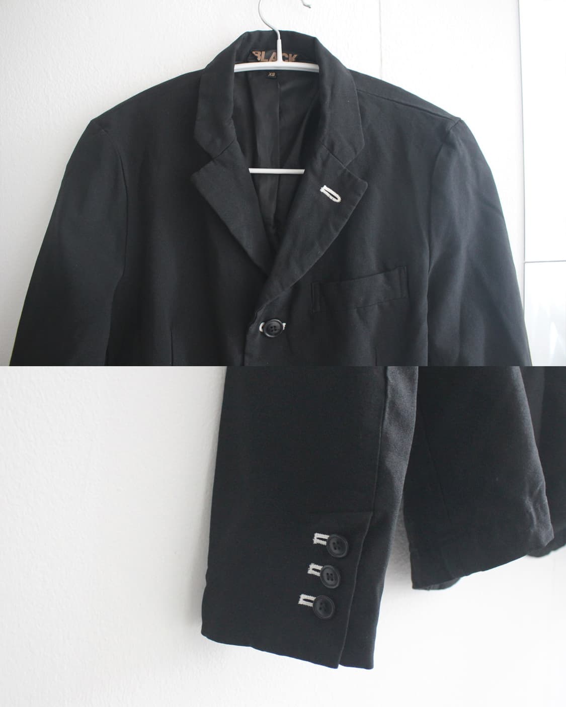 black white stitch boiled jacket 상품이미지4