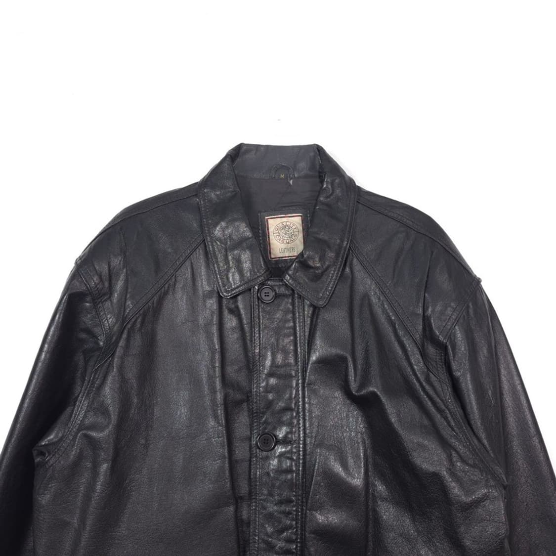 VINTAGE 90s 리얼 양가죽 오버핏 하프 코트 M 상품이미지3