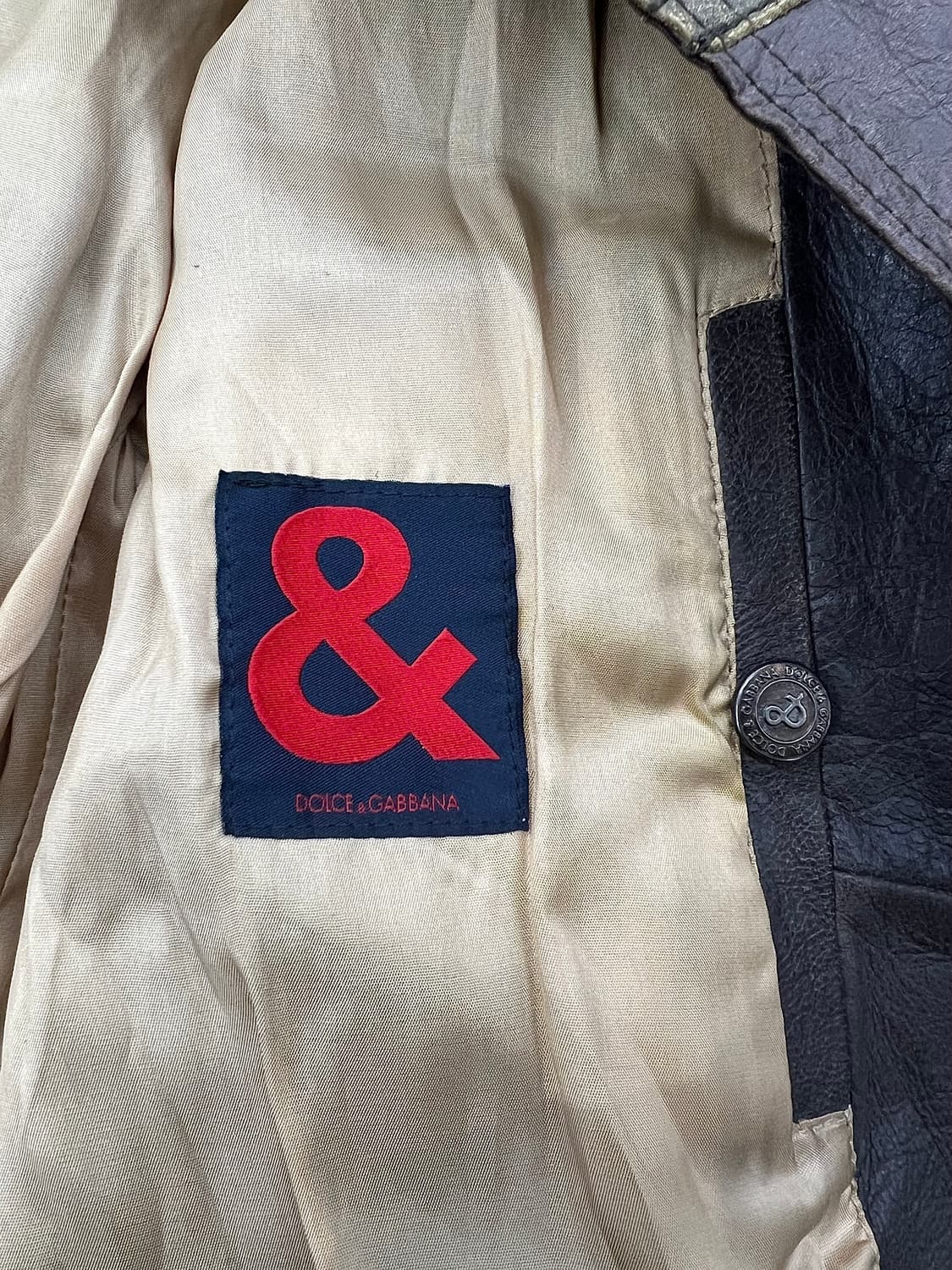 돌체 앤 가바나 브라운 아플리케 스트라이프 펠레 레더 스냅 버튼 자켓 상품이미지7