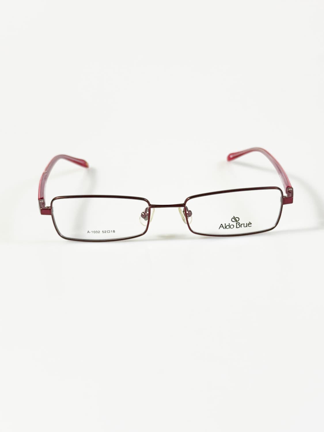 ALDO BRUE 레드 와인 메탈 슬림 스퀘어 빈티지 안경 상품이미지2
