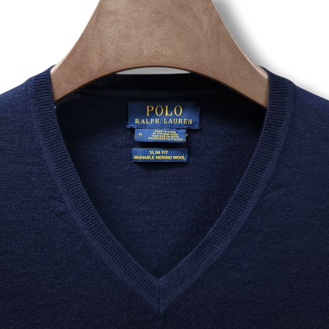 [M] 폴로 네이비 워셔블 메리노 울 브이넥 니트 상품이미지8