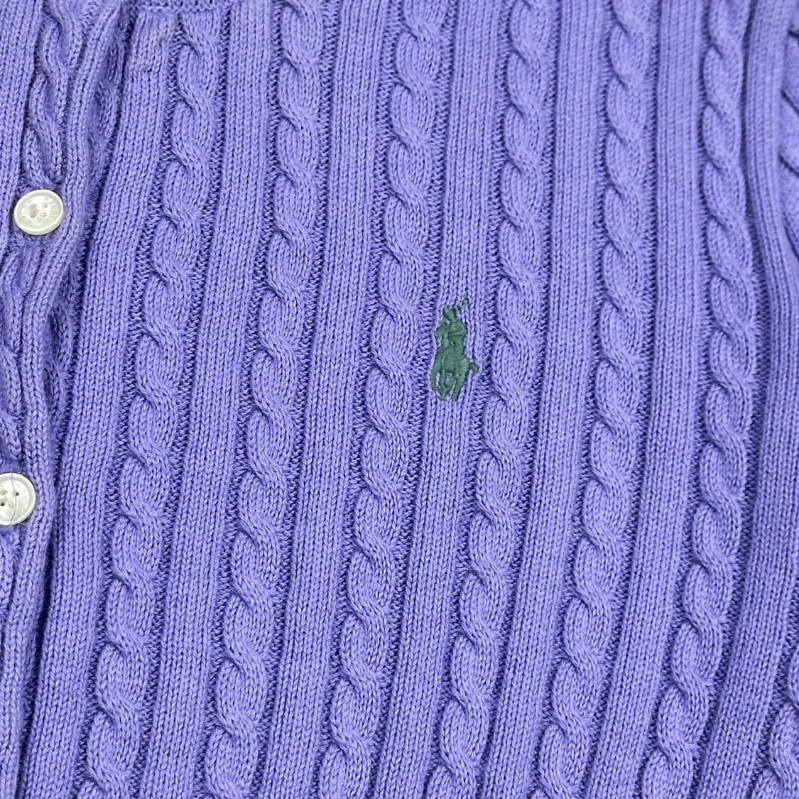 폴로 랄프로렌 포니 걸즈 퍼플 니트 가디건 (실측 XS 여성추천) 상품이미지3