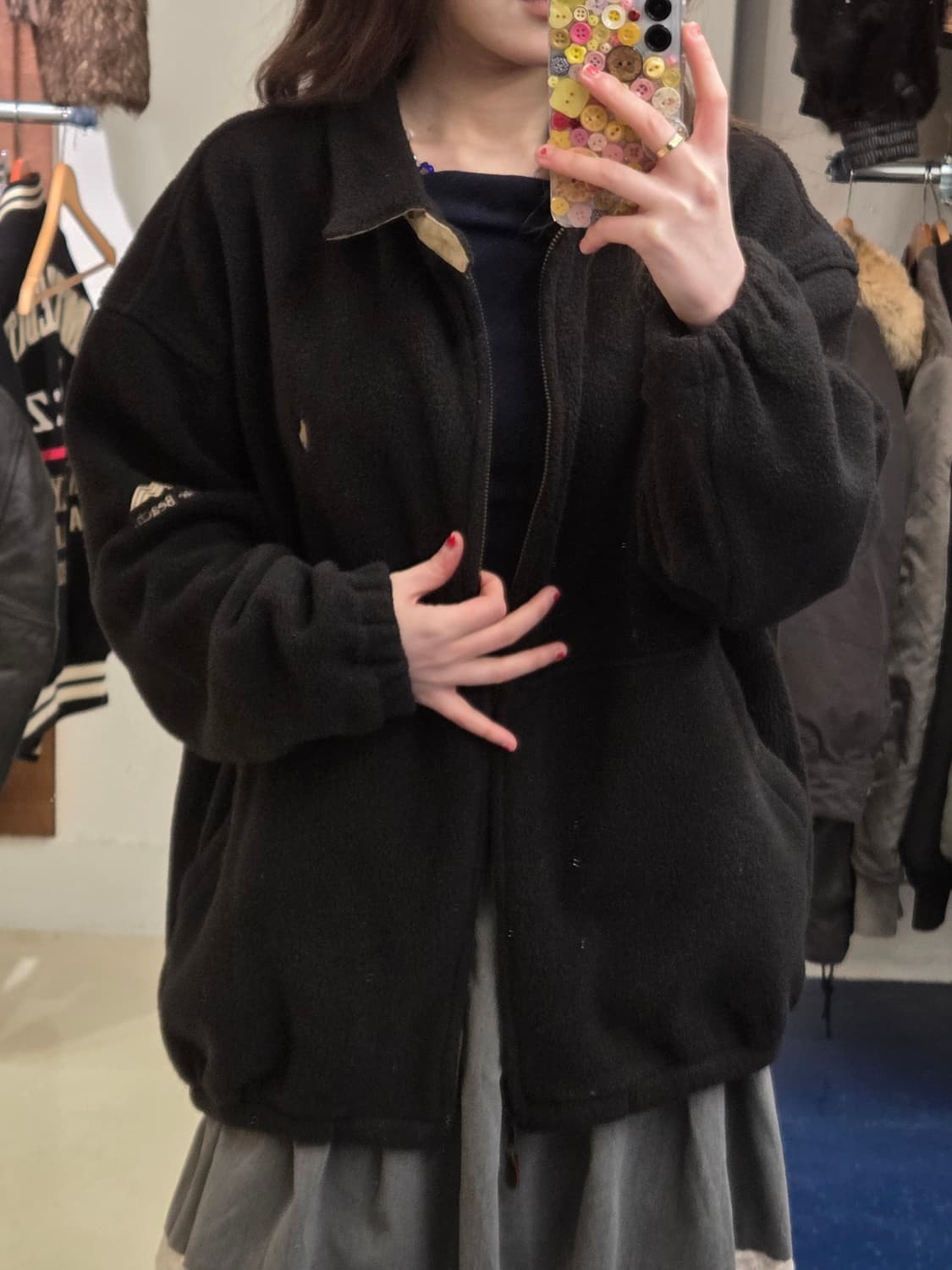 PRL 폴로 랄프로렌 블랙 플리스 스윙탑 자켓 상품이미지3