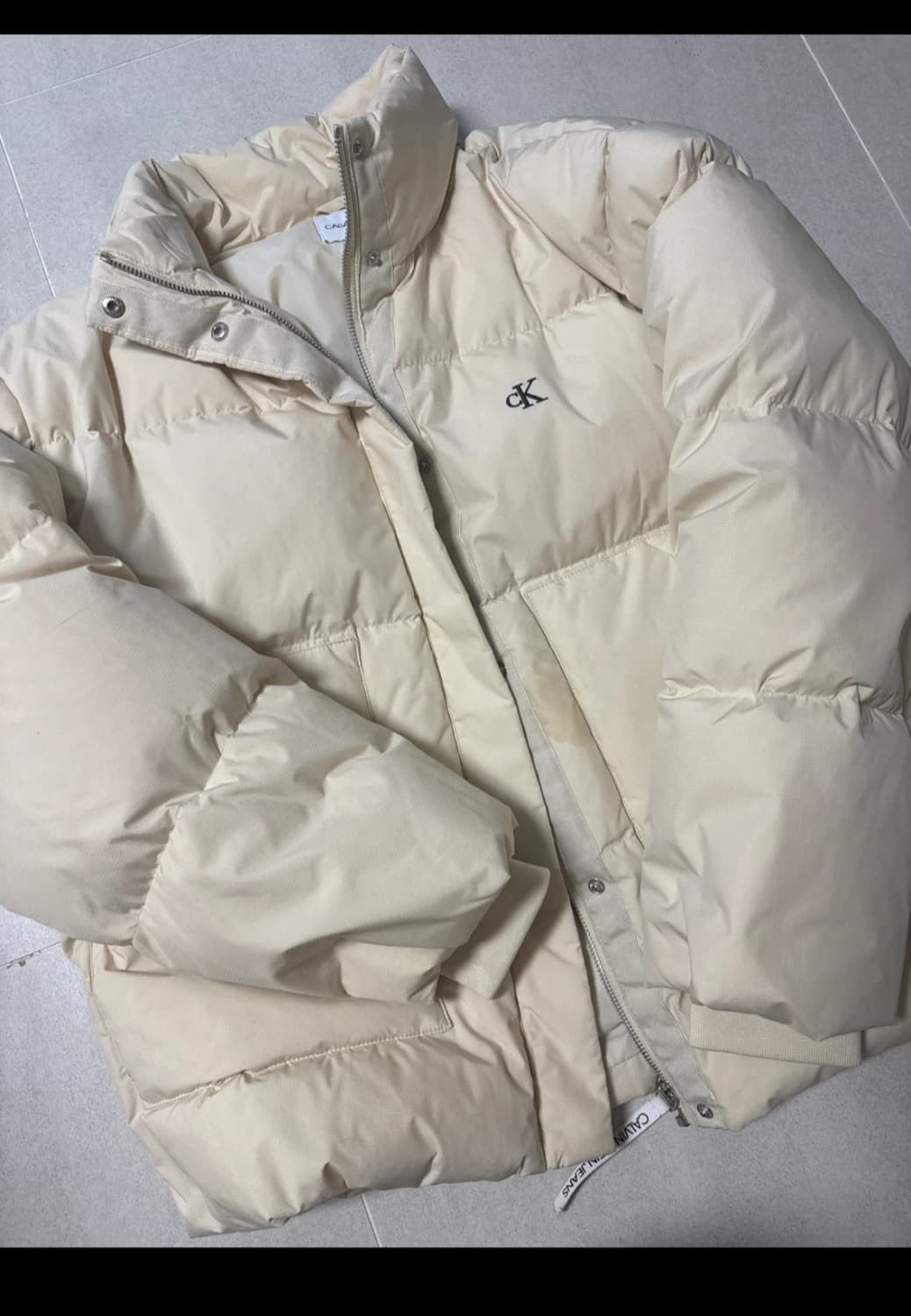 캘빈클라인 아이보리 숏패딩 s 상품이미지1