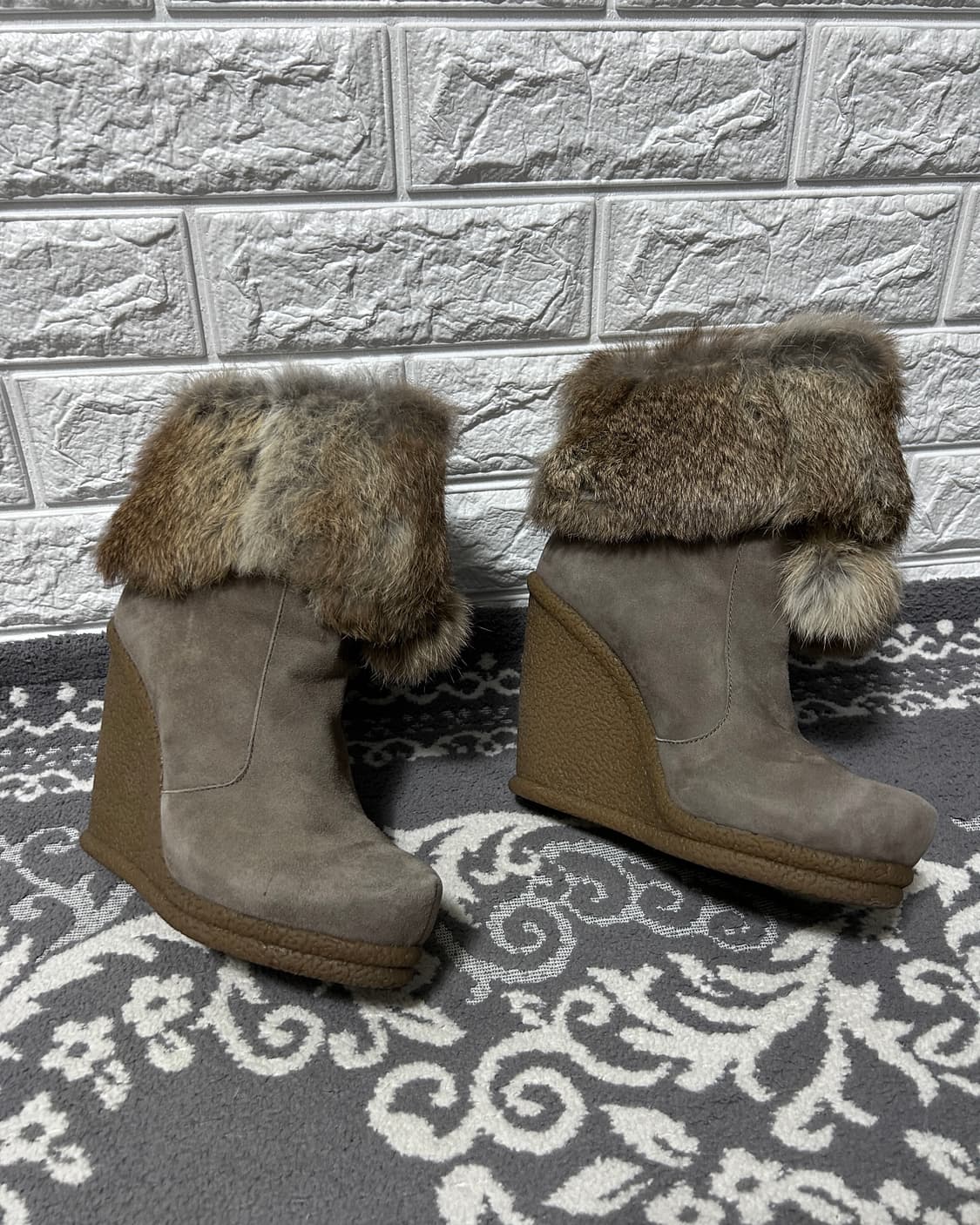 Ash 아쉬 웨지 스웨이드 퍼 부츠 상품이미지4