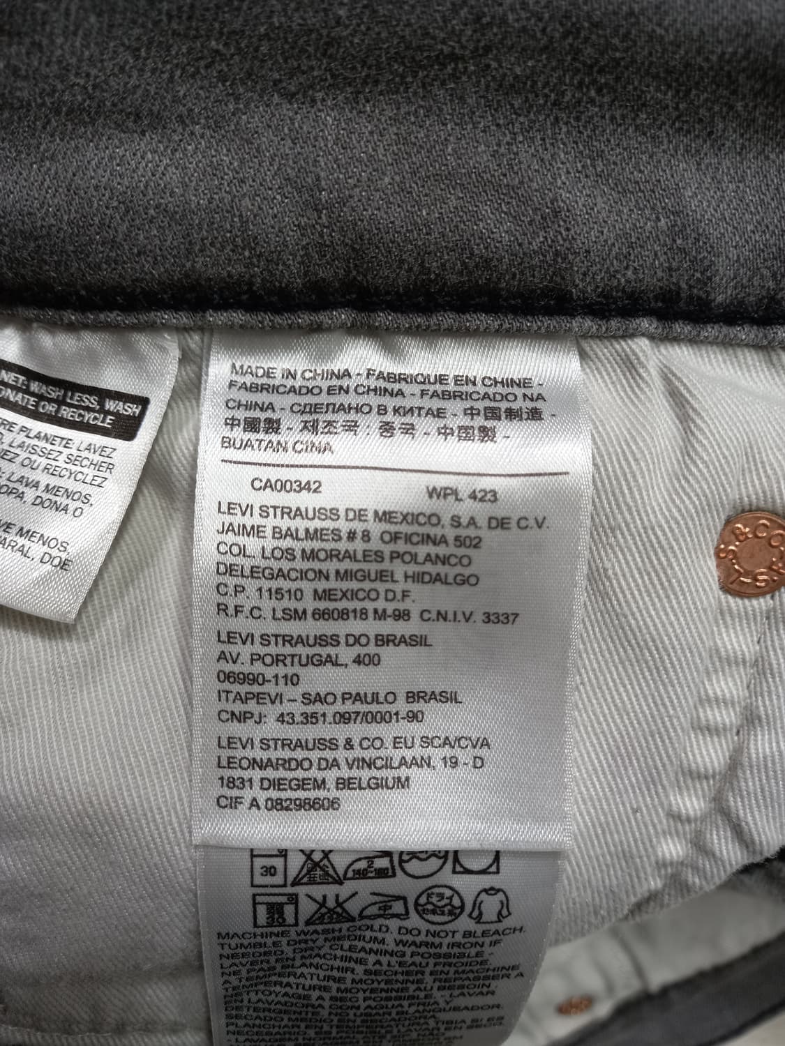 34 리바이스511 약기모 워싱 스판 슬림일자진 그레이 34-569 상품이미지8