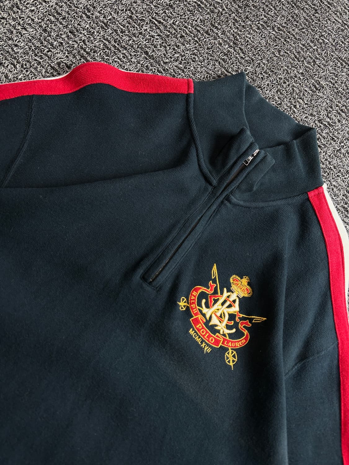 폴로 아카이브 MCML 패치 빅로고 풀오버 반집업 니트 3985 상품이미지3