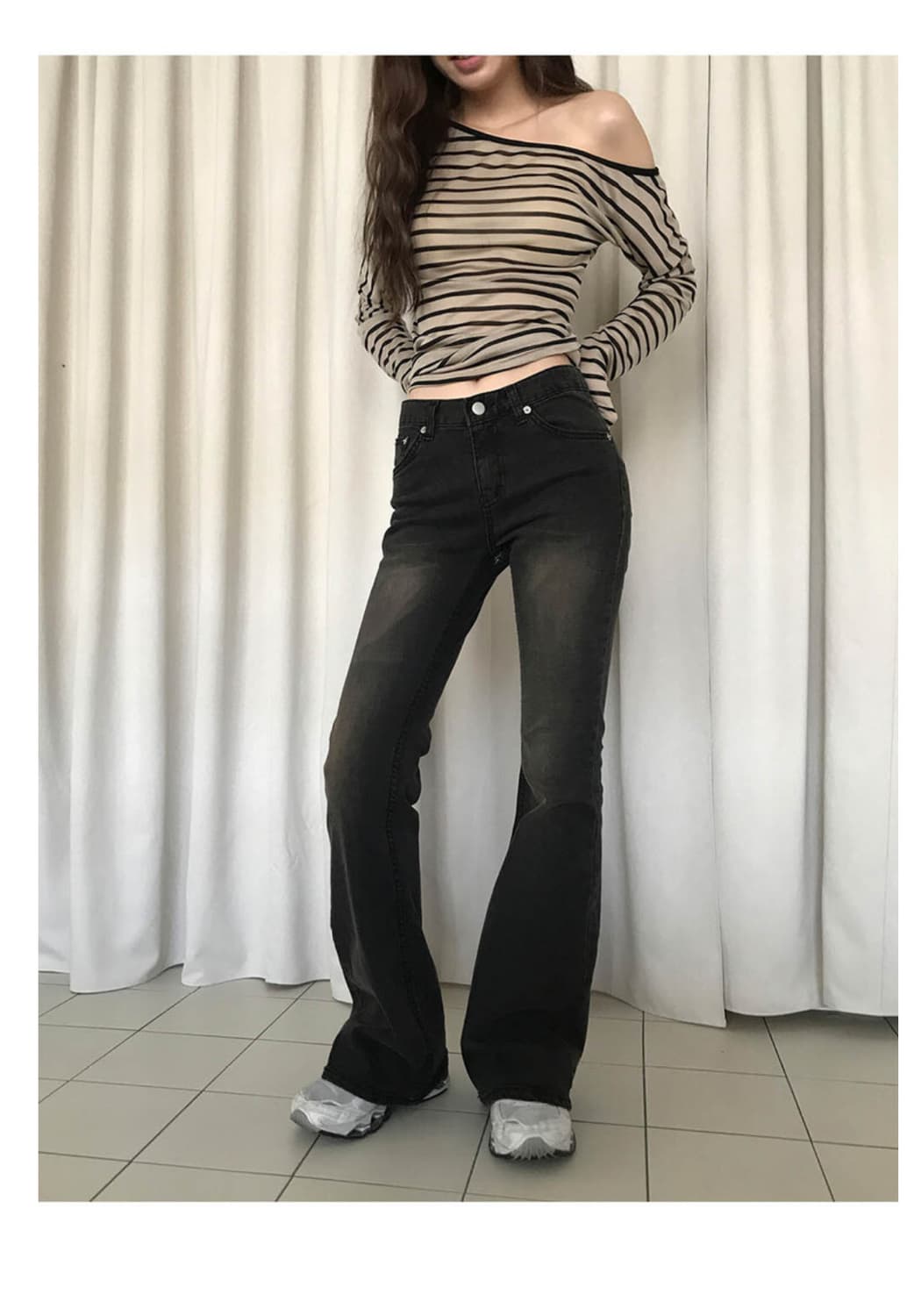 사토미라디오 One-shoulder slim top 상품이미지3