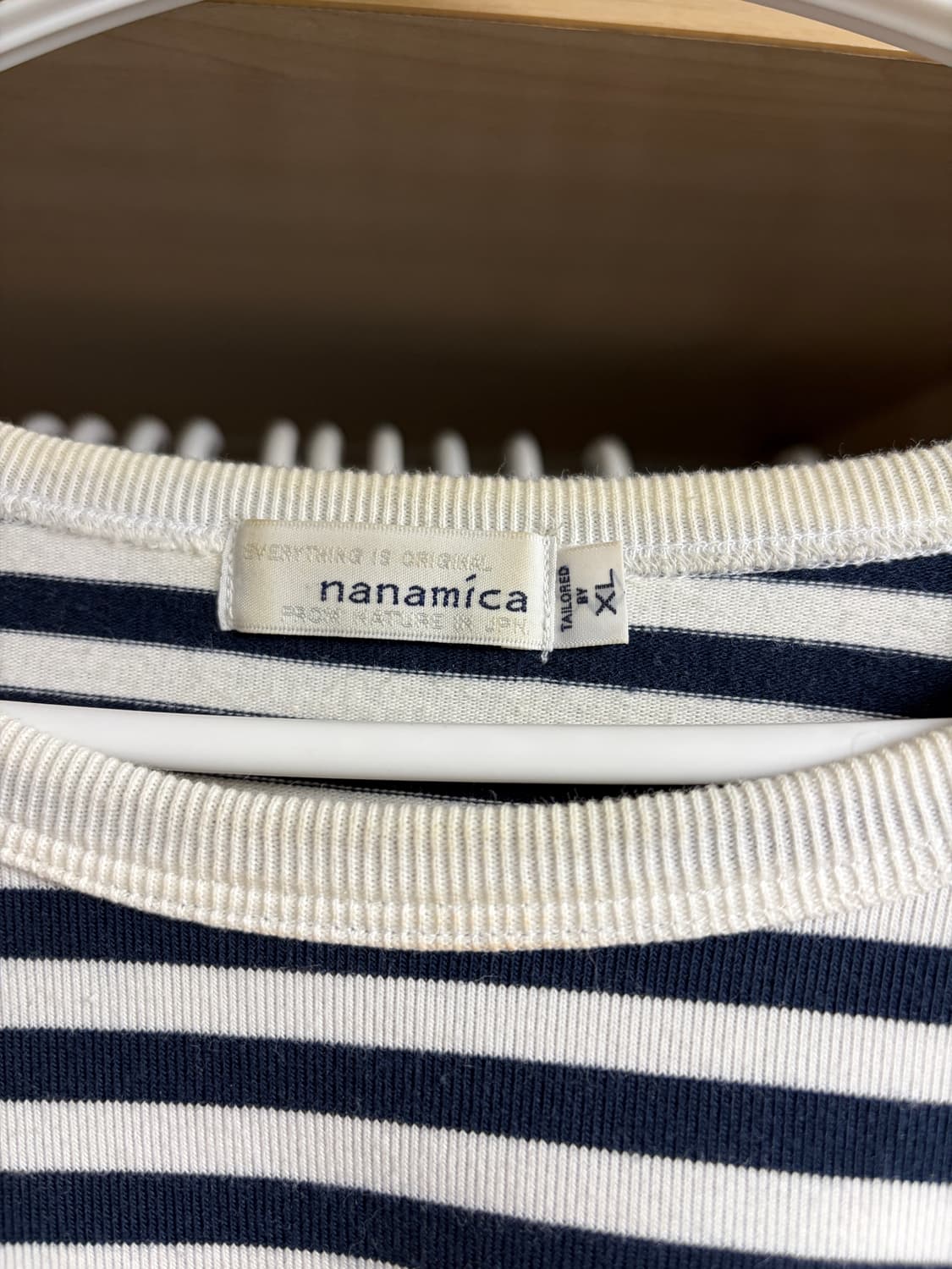 나나미카 스트라이프 롱슬리브 티셔츠 네이비 XL 사이즈 네이비 상품이미지2