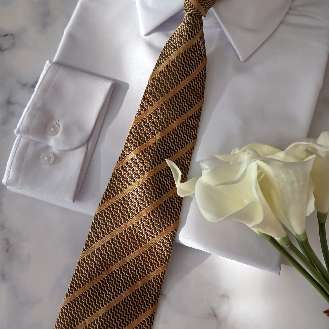 지아니 마르코 벤츄리 실크 골드 넥타이 10cm A+등급 A19106
 상품이미지5