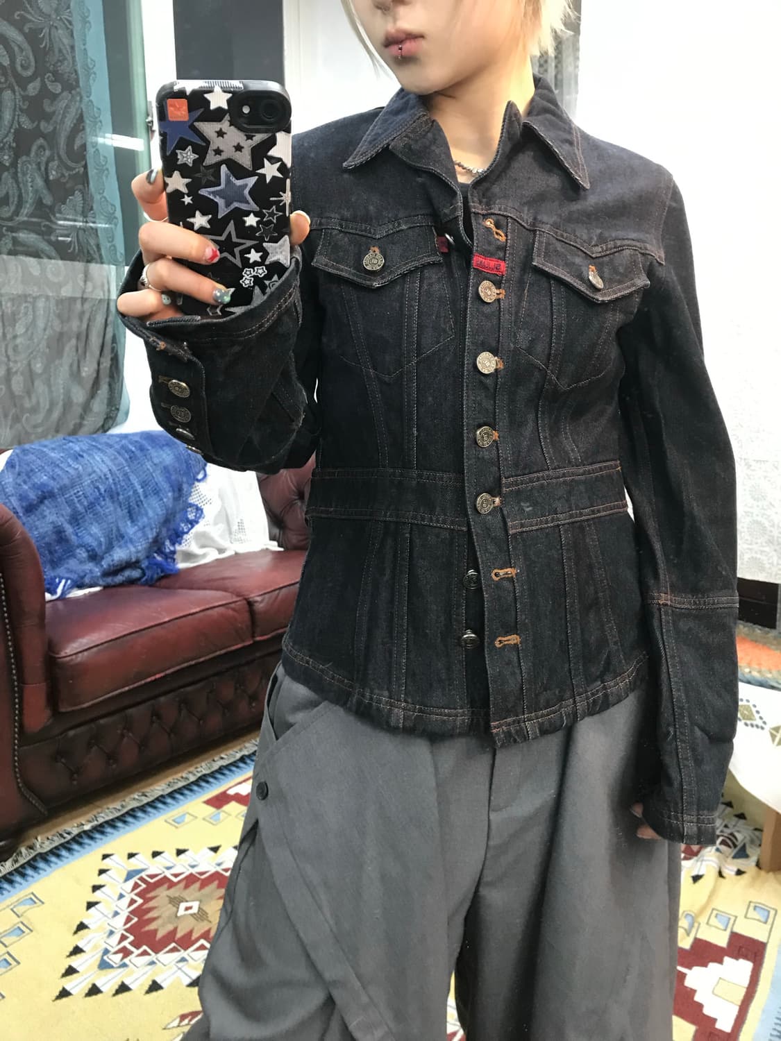 빈티지 여성 진청 데님 트러커  상품이미지2