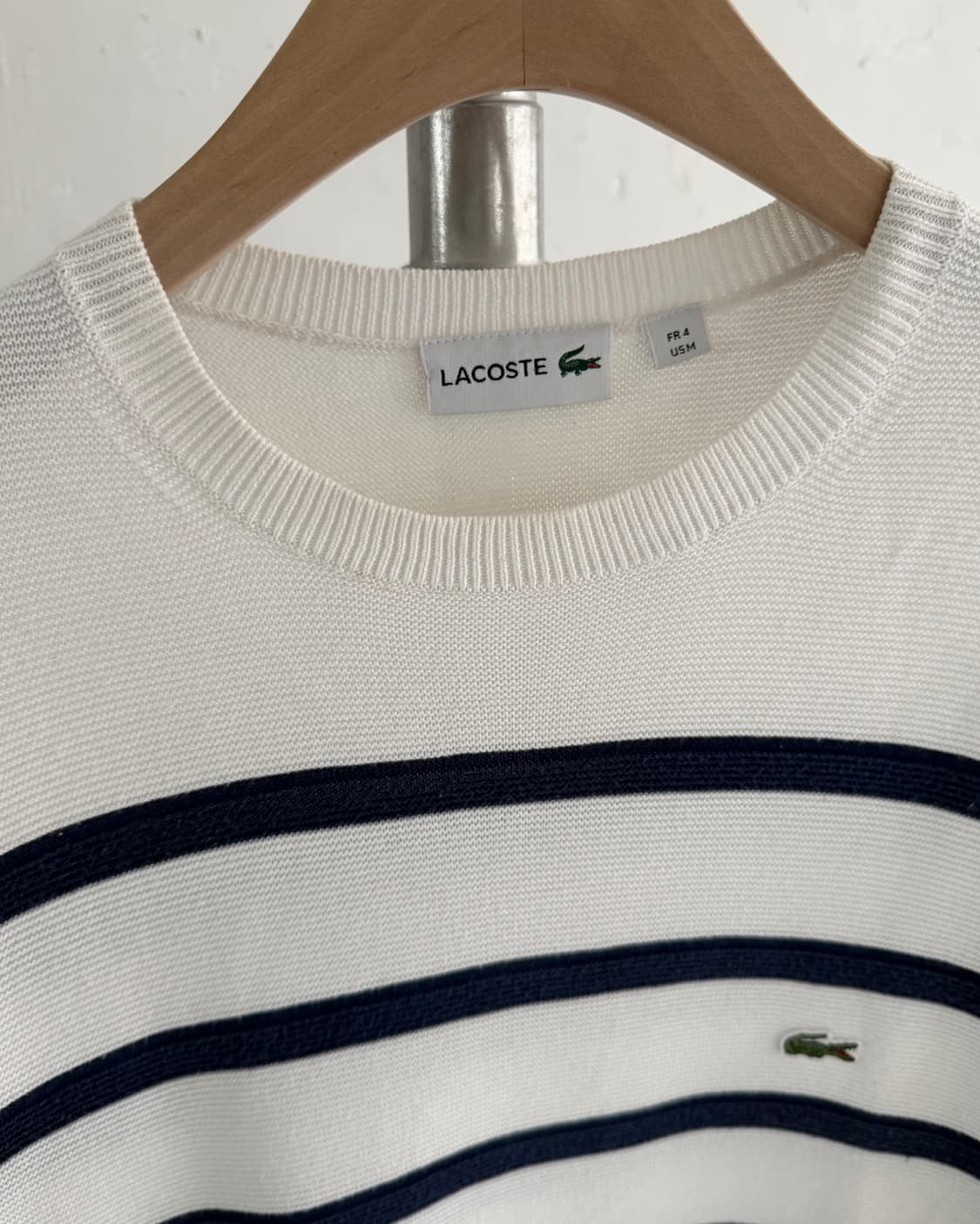 Lacoste 라코스테 블루 컬러 스트라이프 코튼 니트 상품이미지5