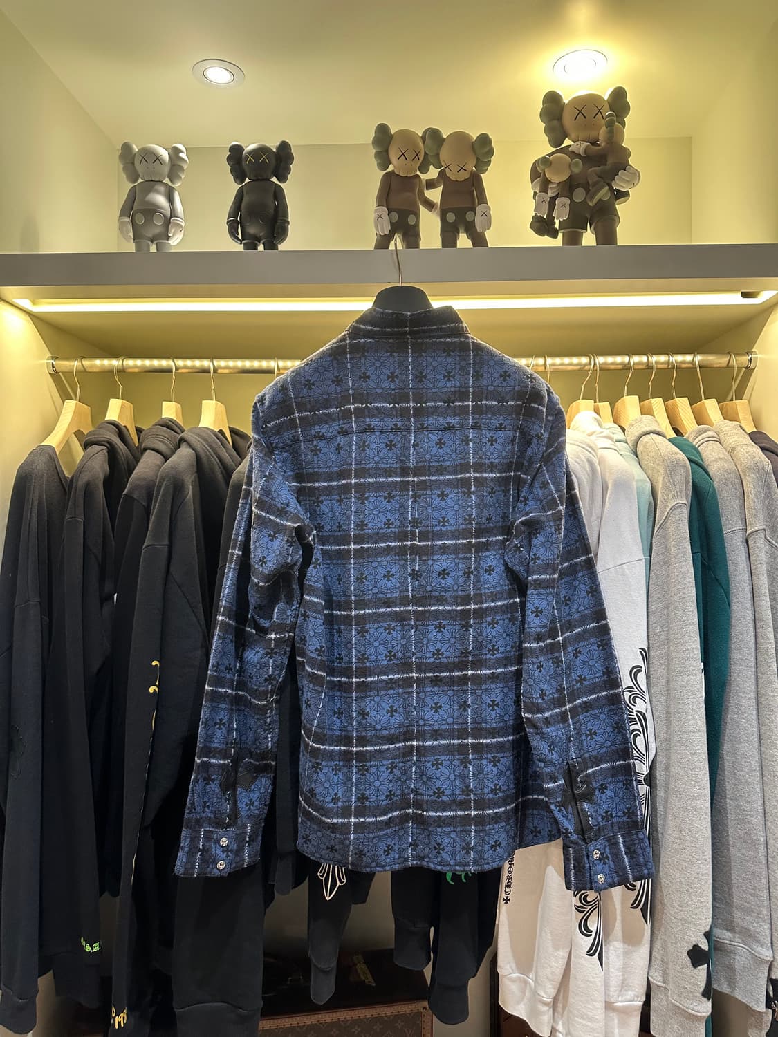 크롬하츠 루스앤리스 레더패치 체크셔츠 블루 XL 상품이미지3