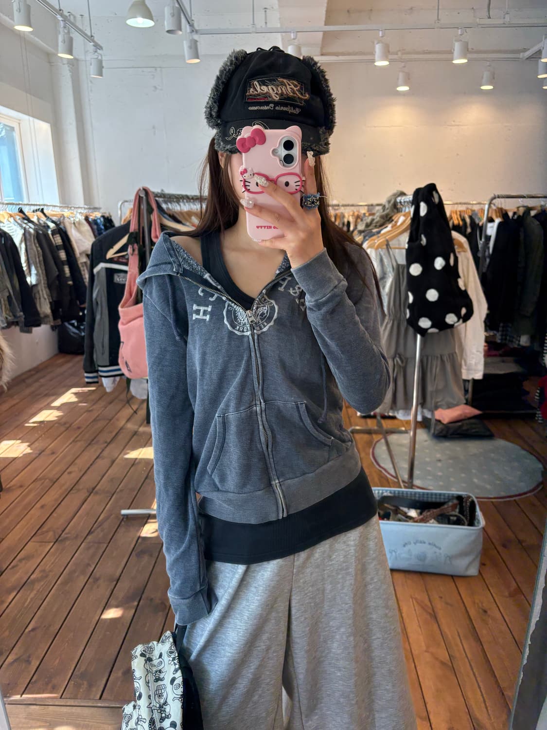 아베크롬비 그레이 블루 후드집업 상품이미지1