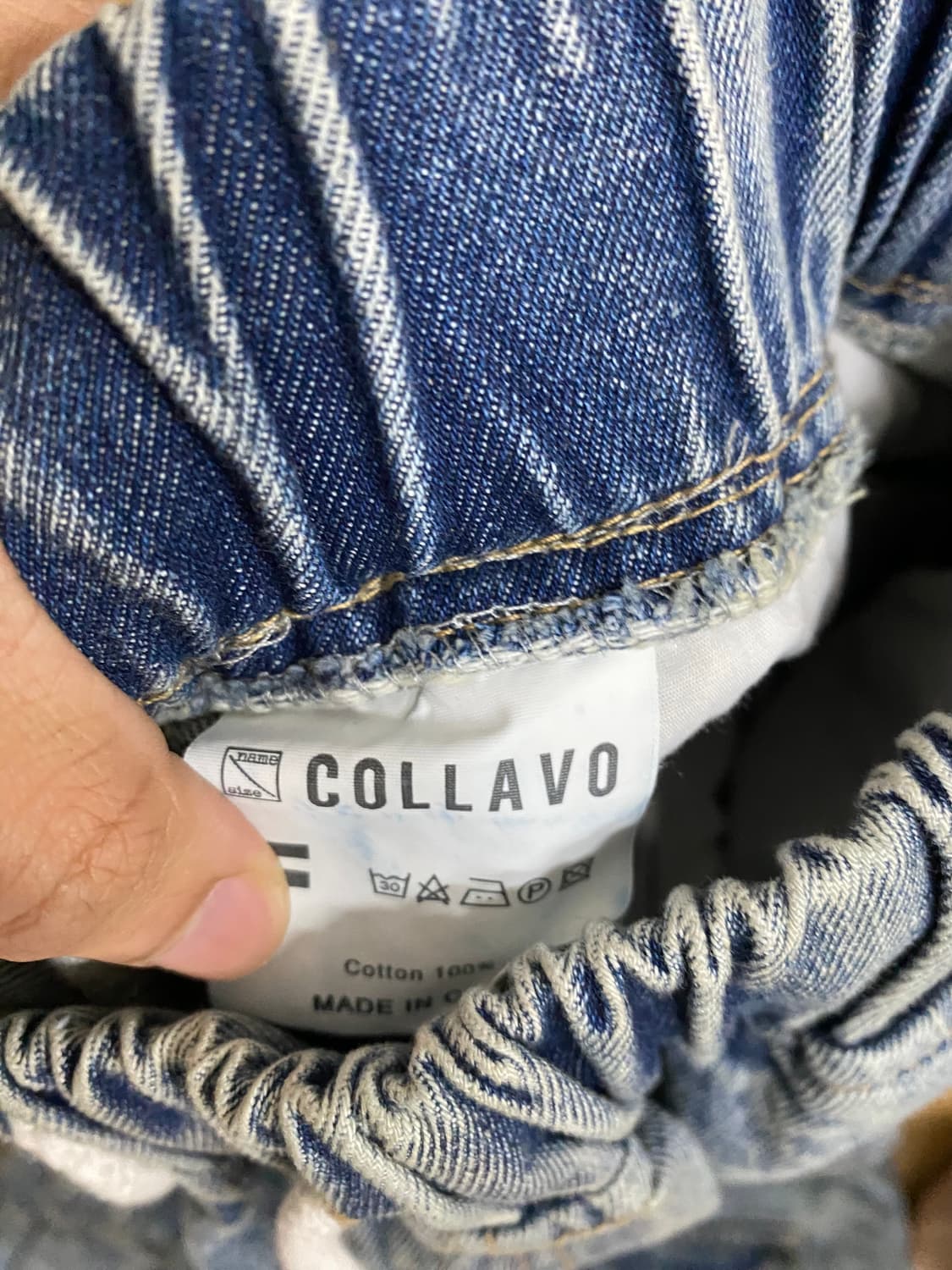 collavo 멀티 카고 데님 와이드 팬츠  진청,흑청 os 상품이미지3