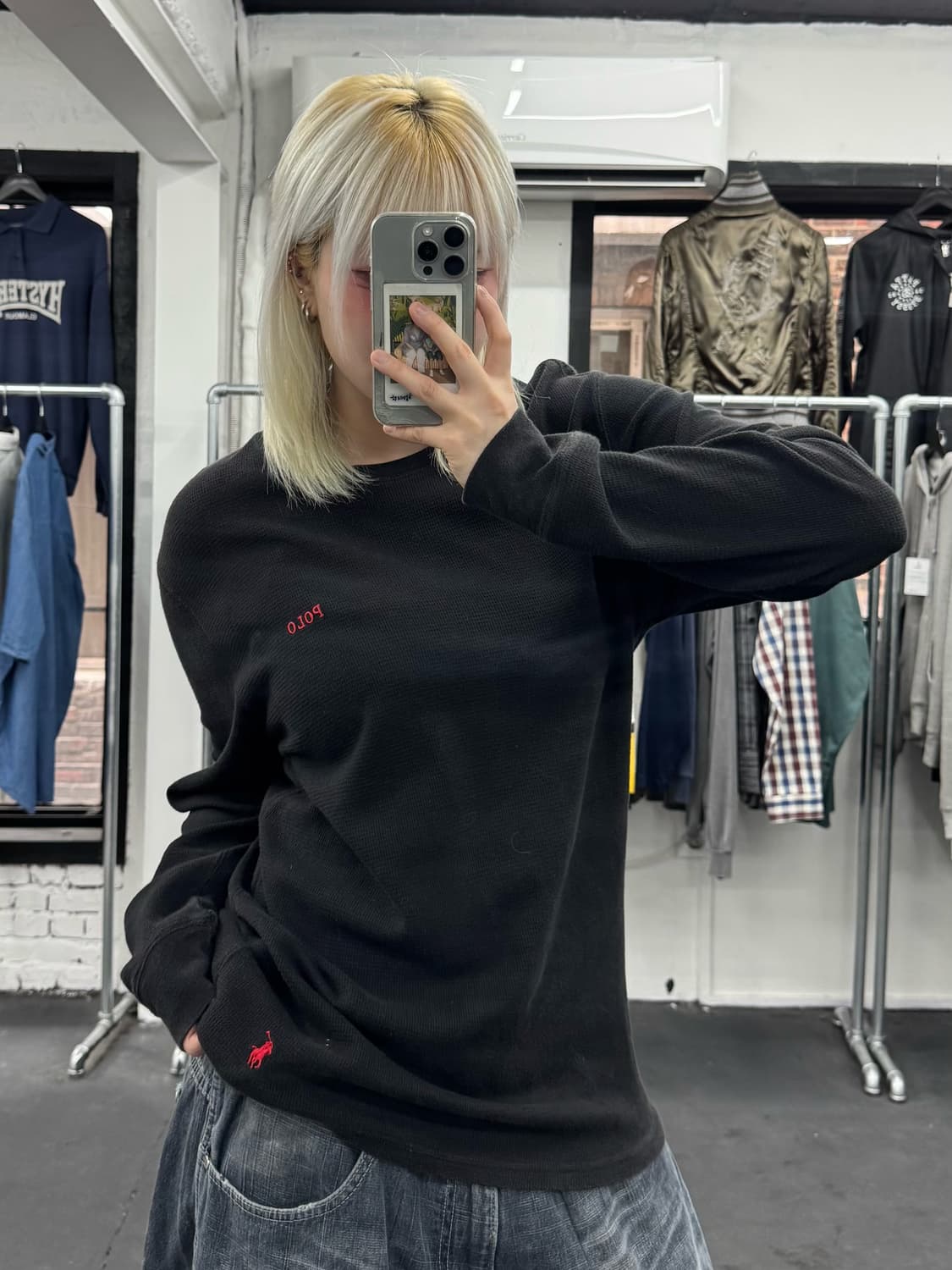 폴로 랄프로렌 스몰로고 와플 롱슬리브 상품이미지3
