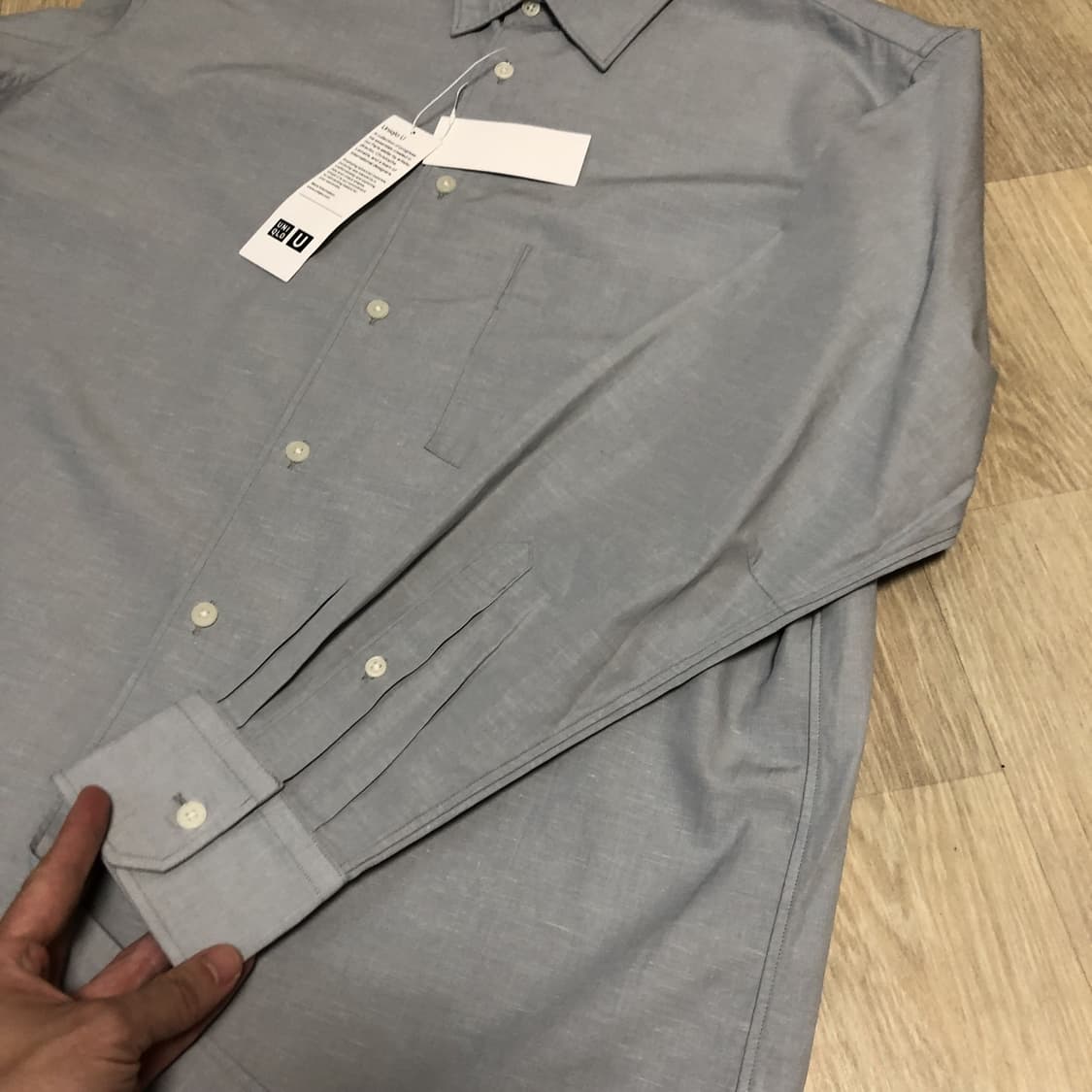 (XL) 새상품 유니클로 U 코튼 린넨 릴렉스피트 셔츠 블루 상품이미지7