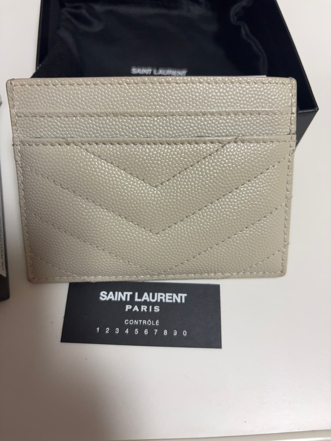 생로랑 카드 지갑 크림  상품이미지4