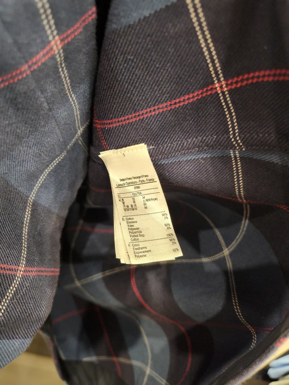 라코스테 프란넬 체크원피스34(A급) 상품이미지5