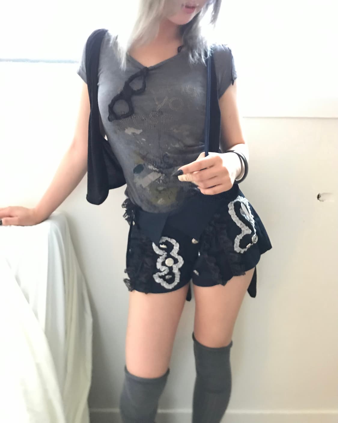 Custom🐾)MUSICNOTE🎶 suspender shorts 상품이미지8
