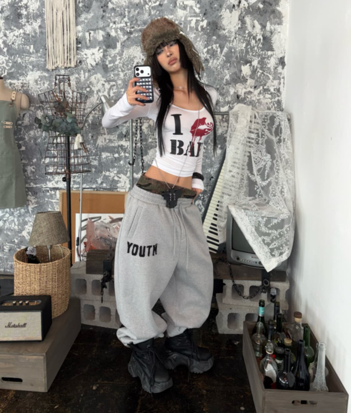 Y9 POCKET LAYERED SWEAT PANTS(GRAY) 상품이미지1