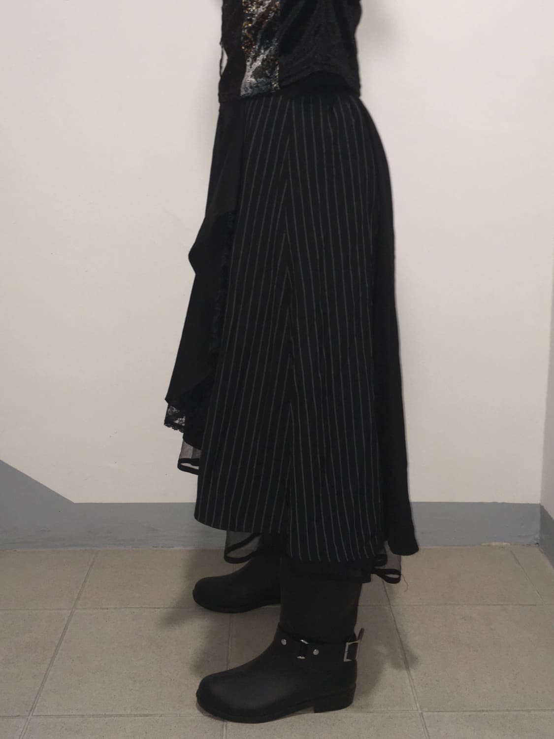 axes femme black antique maxi skirt 상품이미지3
