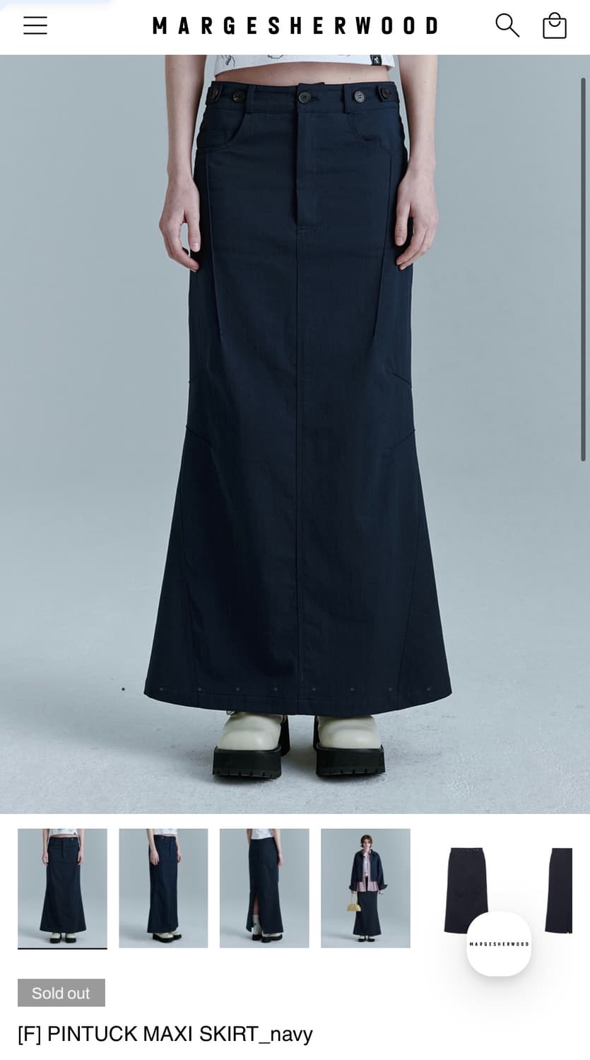 마지셔우드 [F] PINTUCK MAXI SKIRT_navy 상품이미지1