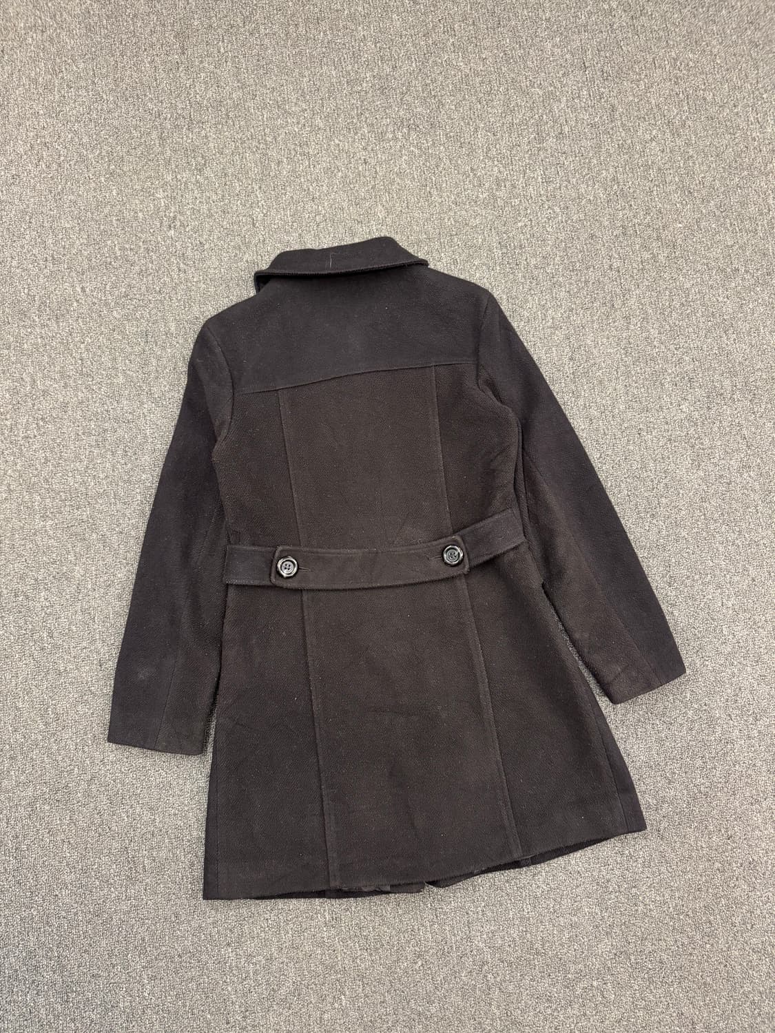 OS)Japanese vintage 여성 울 블랙 코트 상품이미지4