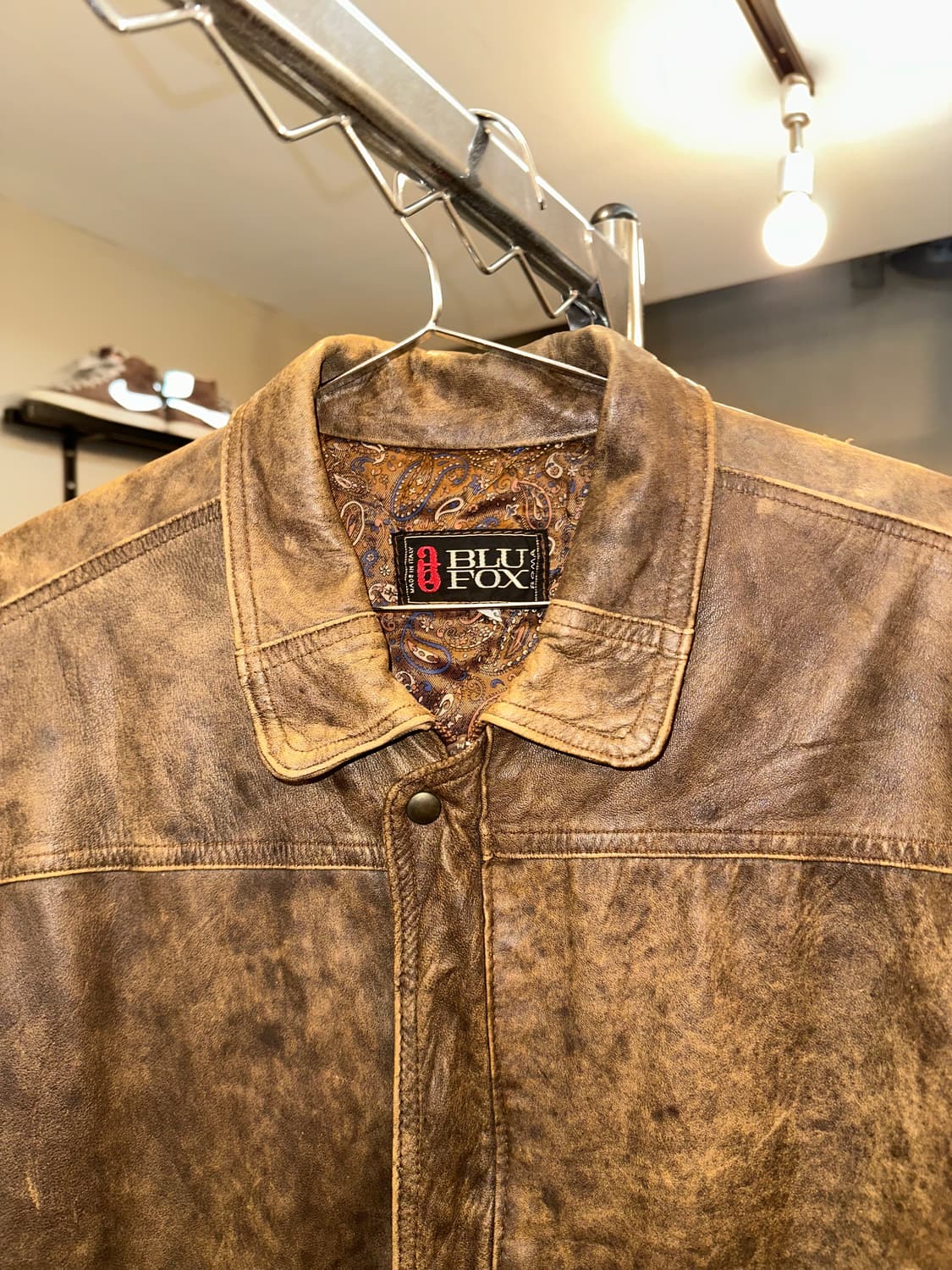 90’s Japanese real leather aging bomber  상품이미지4