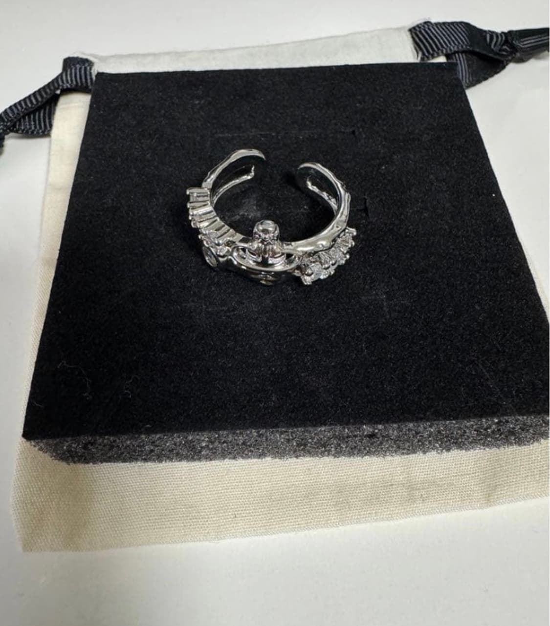 비비안웨스트우드 아카이브 크리스탈 실버 orb링 반지 상품이미지4