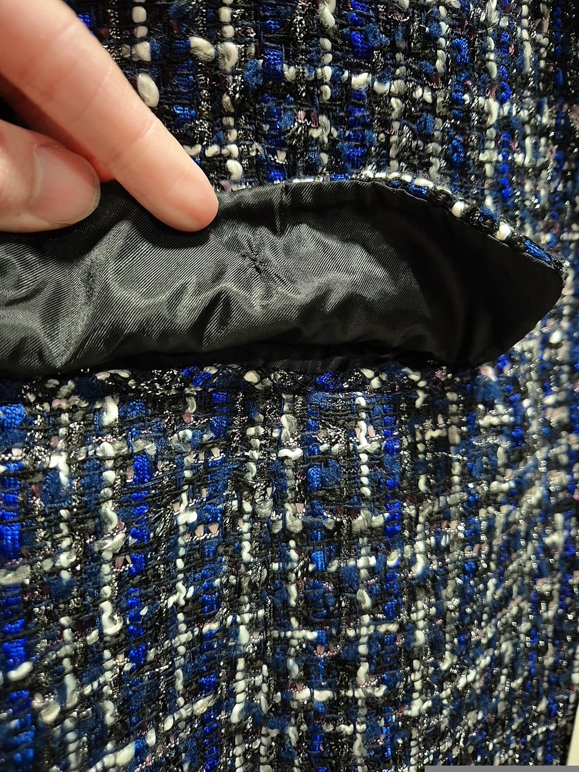 마리끌레르 트위드 자켓. 블루 상품이미지6