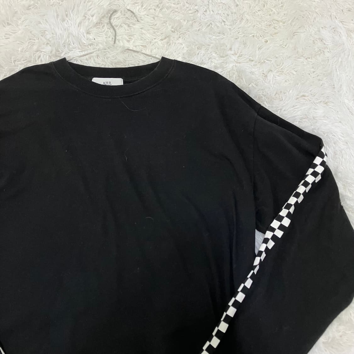 빈티지 블랙 체크보드 긴팔 1003 y2k 스트릿 갸루 펑키 일본빈티지  상품이미지3