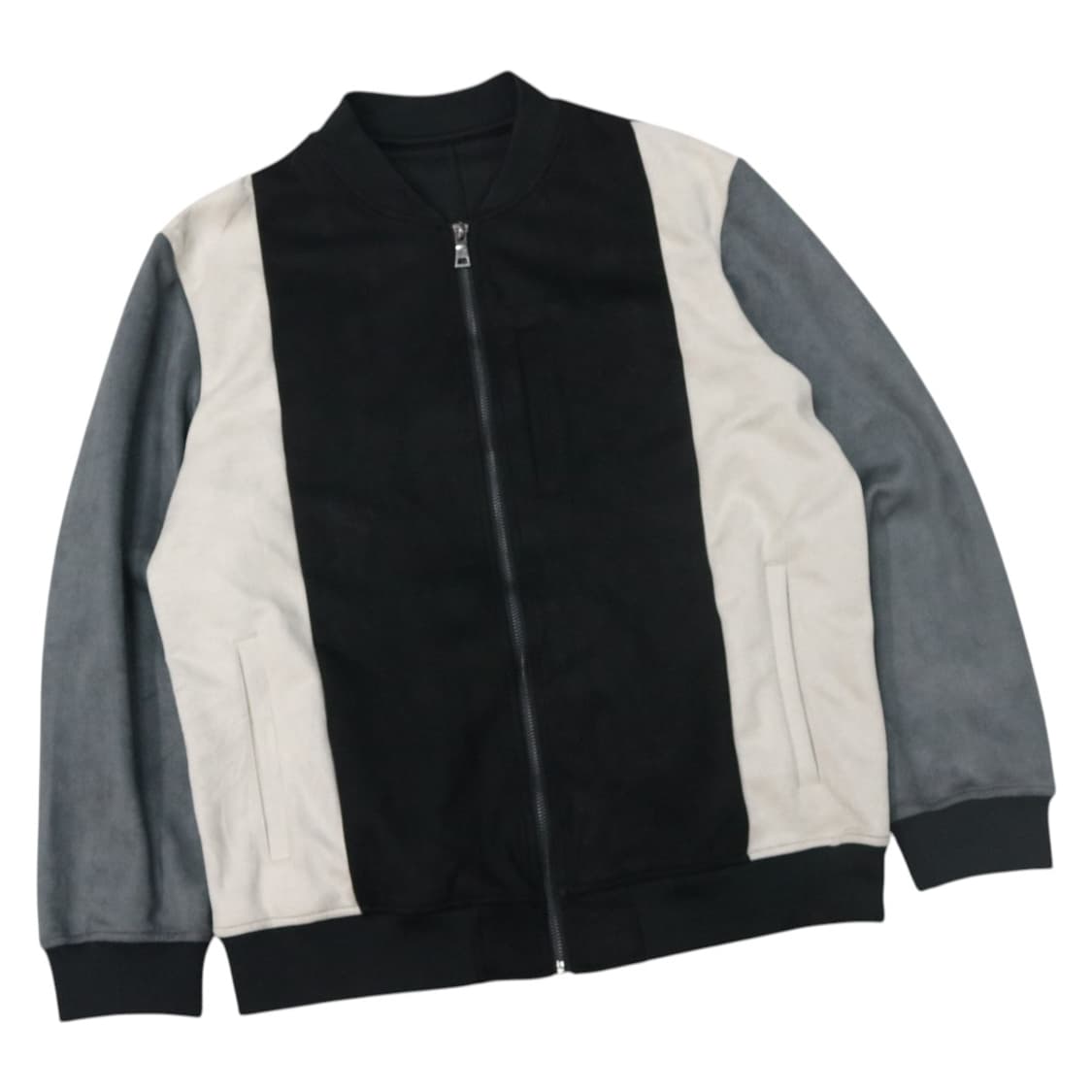 COMME CA ISM 콤사이즘 스웨이드 텍스처 컬러블록 블루종 (L) 상품이미지1