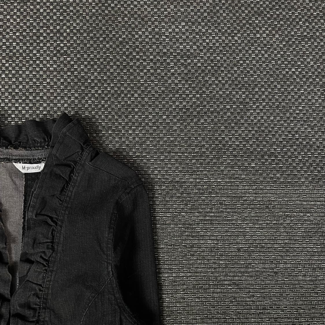 M-proudly 블랙 프릴 포인트 데님 자켓 LL 상품이미지3