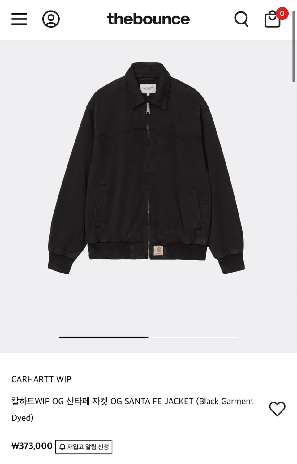 칼하트wip og 산타페 자켓 블랙 L 상품이미지1